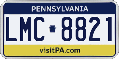 PA license plate LMC8821