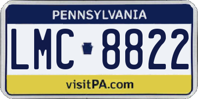 PA license plate LMC8822