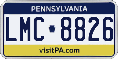 PA license plate LMC8826