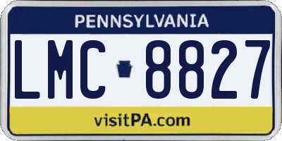 PA license plate LMC8827