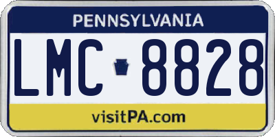 PA license plate LMC8828