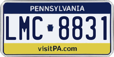 PA license plate LMC8831