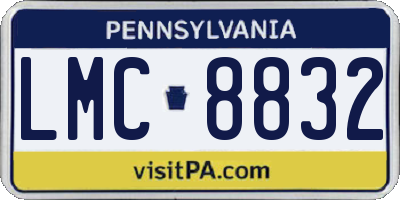 PA license plate LMC8832