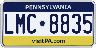 PA license plate LMC8835