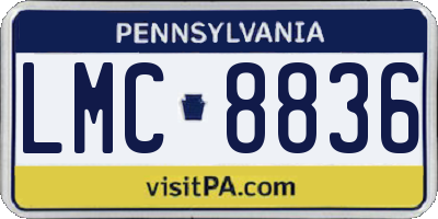 PA license plate LMC8836