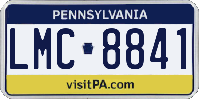 PA license plate LMC8841