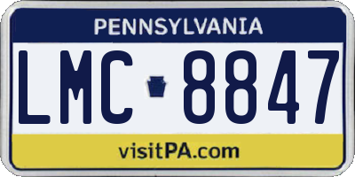 PA license plate LMC8847
