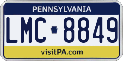 PA license plate LMC8849