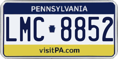 PA license plate LMC8852