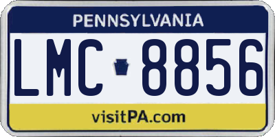 PA license plate LMC8856