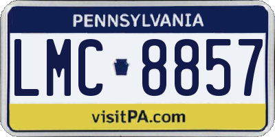 PA license plate LMC8857