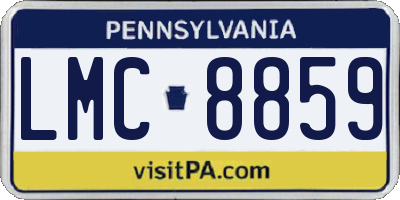 PA license plate LMC8859