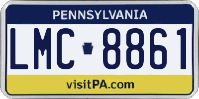 PA license plate LMC8861