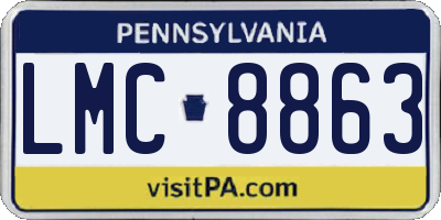 PA license plate LMC8863