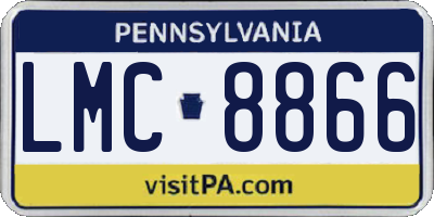 PA license plate LMC8866
