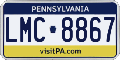 PA license plate LMC8867