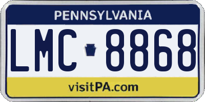 PA license plate LMC8868