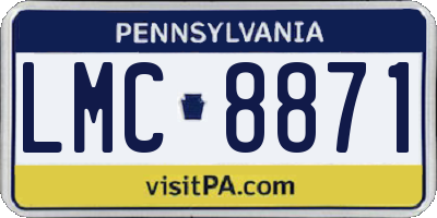 PA license plate LMC8871