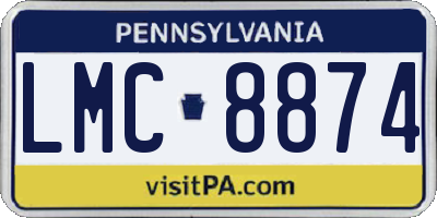 PA license plate LMC8874