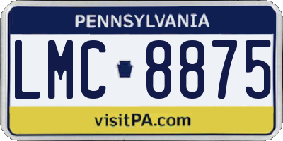 PA license plate LMC8875