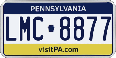 PA license plate LMC8877