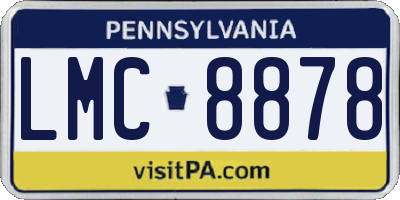 PA license plate LMC8878