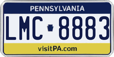 PA license plate LMC8883