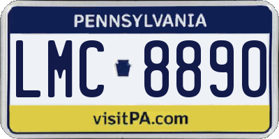 PA license plate LMC8890