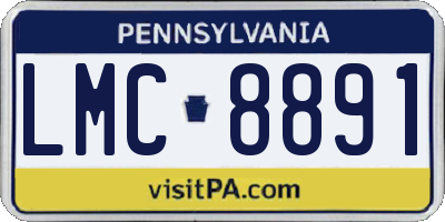 PA license plate LMC8891