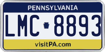 PA license plate LMC8893