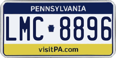 PA license plate LMC8896