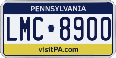 PA license plate LMC8900