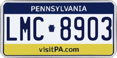 PA license plate LMC8903