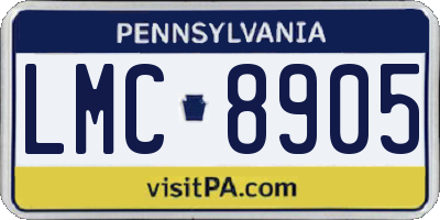 PA license plate LMC8905