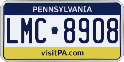 PA license plate LMC8908