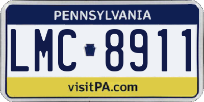 PA license plate LMC8911