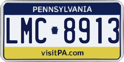 PA license plate LMC8913