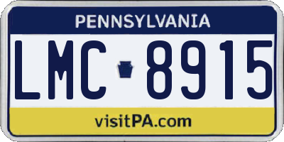 PA license plate LMC8915