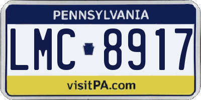 PA license plate LMC8917