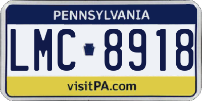 PA license plate LMC8918