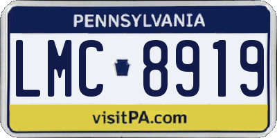 PA license plate LMC8919