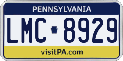 PA license plate LMC8929