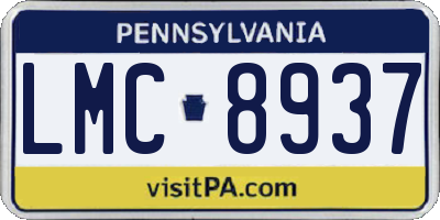 PA license plate LMC8937