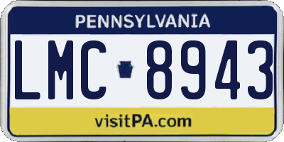 PA license plate LMC8943