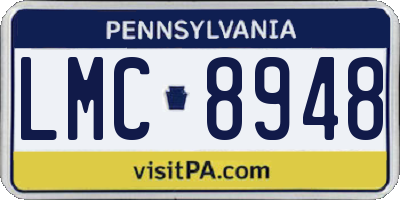 PA license plate LMC8948
