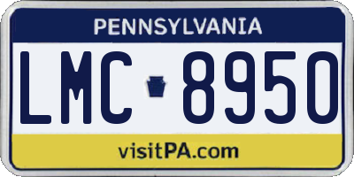 PA license plate LMC8950