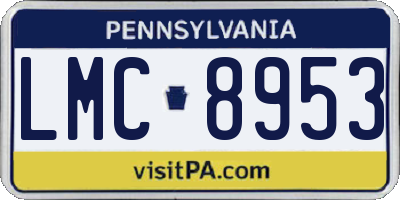 PA license plate LMC8953