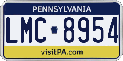 PA license plate LMC8954
