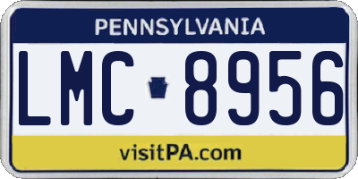 PA license plate LMC8956
