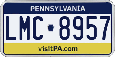 PA license plate LMC8957